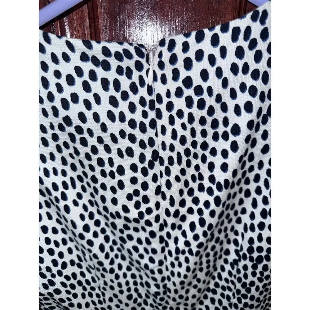 J. Crew Women's Dalmatian Print Shift Dress Black‎ & White Size 6 Sleeveless